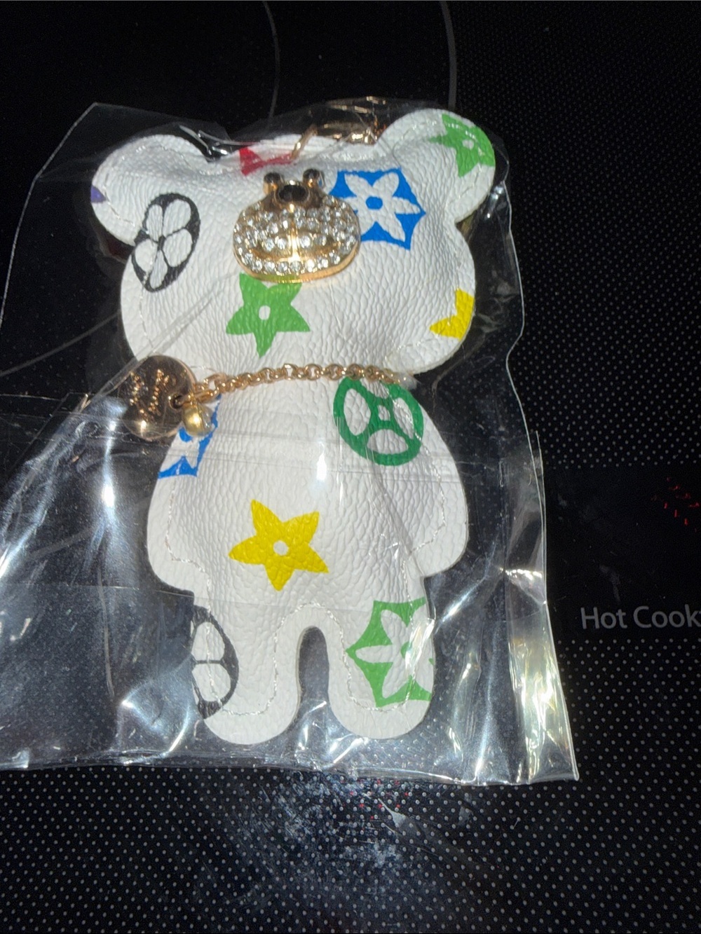 Louis Vuitton White Multicolor Bear Charm Key Holder